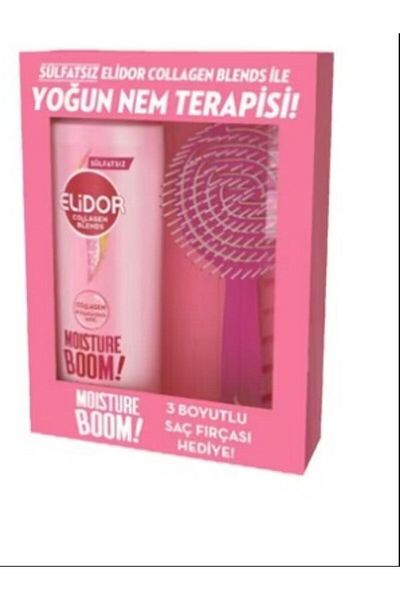 Elidor Collagen Blends 350ml Sulfate-Free Hair Care Shampoo and 3D Hair Brush Gift
