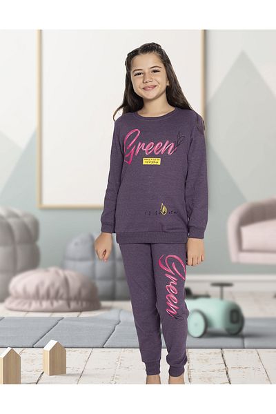 ERTA GOLD Girl's 3/10 Years Old Winter Thick Pajama Set