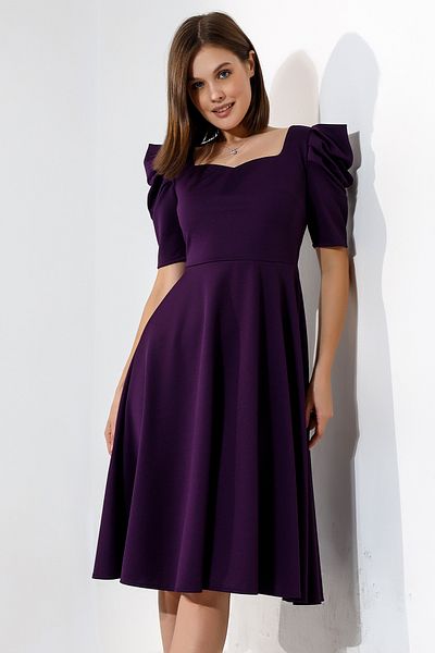 Rokka Moda Rochie midi cu umeri înalți