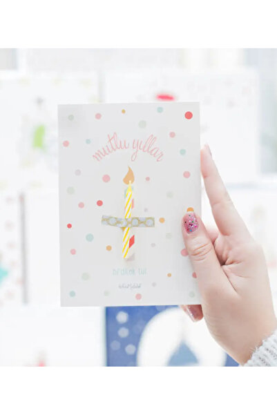 Bikutumutluluk Bİ DİLEK TUT DOĞUM GÜNÜ HEDİYESİ MOTTO KARTI KARTPOSTAL (MUM İLE BİRLİKTE)