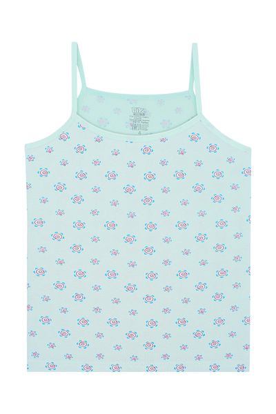 biyokids Girl's Undershirt 5 Pack Mixed Color Printed Undershirt with Rope Strap