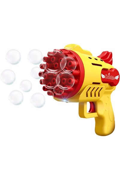 KİNKU Işıklı Pilli Köpük Baloncuk Makinesi Tabancası Yeni Tasarım + 500 ML BA...