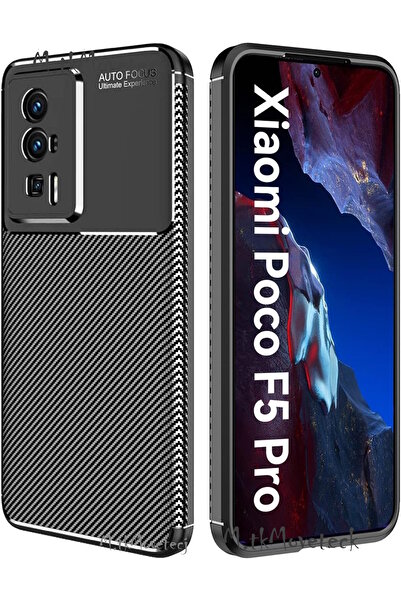 m.tk moveteck Xiaomi Poco F5 Pro Kılıf Karbon Desenli Kamera Korumalı Yumuşak...