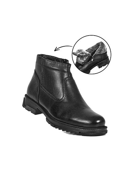Cem Pekşen Cizme negre pentru bărbați din piele naturală Swat Life 4249