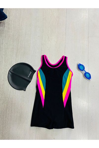 GC GÖKHAN CLUB Children's Swimming Set Swimsuit, Goggles, Bonnet