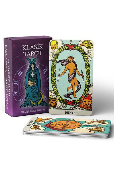 REGIN COLLECTIVE Borderless Classic Tarot Cards and Starter Tarot Book
