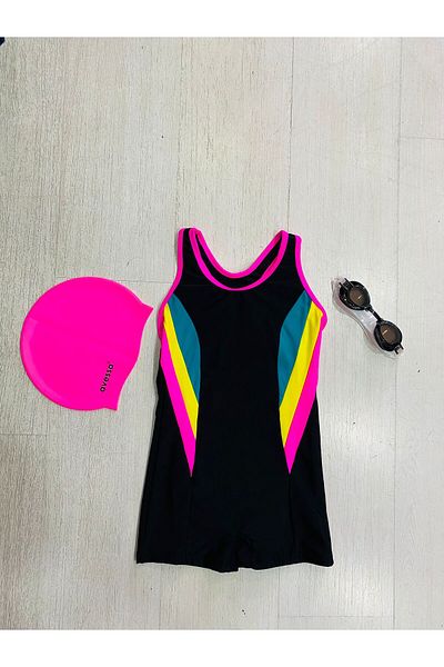 GC GÖKHAN CLUB Children's Swimming Set Swimsuit, Goggles, Bonnet
