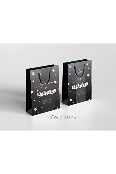 HRS Karton Hediye Çantası 5’li Paket İyi iki Doğdun Doğumgünü Happy Birthday 25 cm x 37 cm x 8 cm