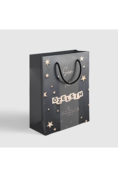 HRS Karton Hediye Çantası 5’li Paket İyi iki Doğdun Doğumgünü Happy Birthday 25 cm x 37 cm x 8 cm