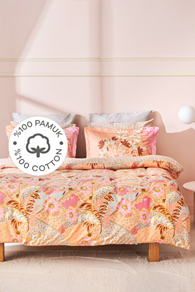 Karaca Home Denis 100% бавовняний сатиновий односпальний комплект постільної білизни, колір пудра