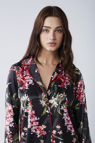 Penyemood Floral patterned satin pajamas set -2040