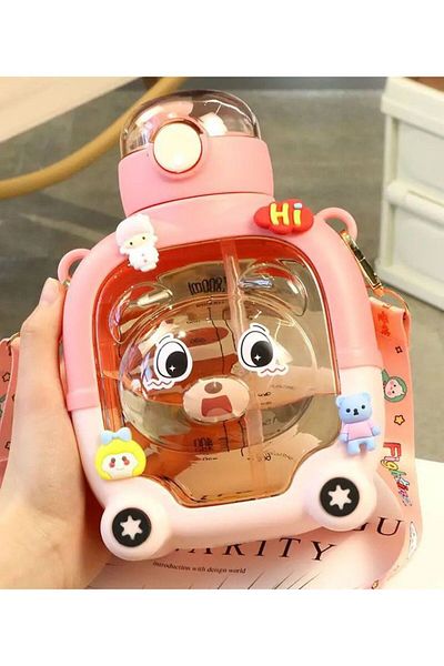 BLA GROUP Cute 1000 Ml Teddy Bear Model Water Bottle Water Bottle Water Bottle Bpa Free Water Bottle Children School Water Bottle