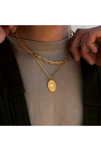 RAFTAF The Sun Güneş Detaylı Cable Zincir Gümüş Kolye