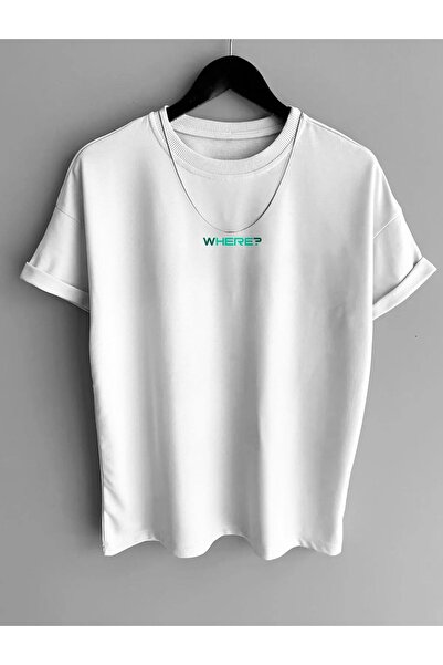 blausee wear Μπλουζάκι Unisex Where με τύπωμα Beige oversized