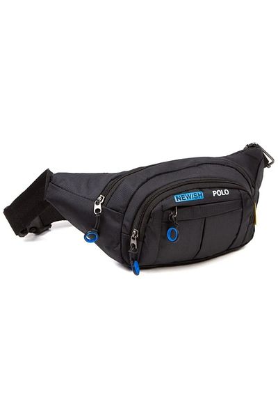 jön Unisex Black Waterproof Waist and Shoulder Bag Freebag with USB and Headphone Port