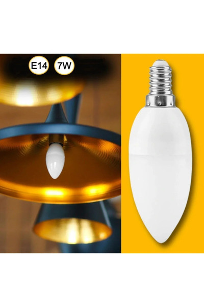 RONİ 6'lı Paket 7w Mum Ampul E14 Ince Duy Ampul 6500k Beyaz Işık Tasarruflu