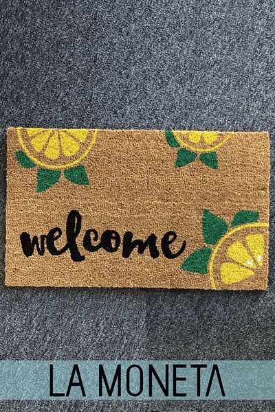 LAMONETA Welcome Lemon Door Mat with Koko Bristle