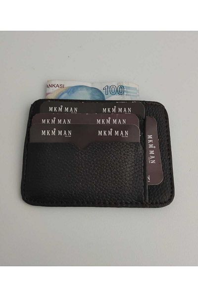 firdevsi hobi Thin Horizontal Non-Sturned Elastic Card Holder Wallet-brown