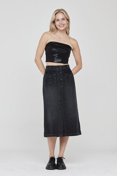 Pantamo Jeans Pantamo Mid Tone Distressed Blue Woman's Denim Skirt