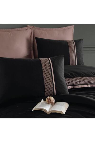 Clasy Double Duvet Cover Set Ranforce Tulkas Black