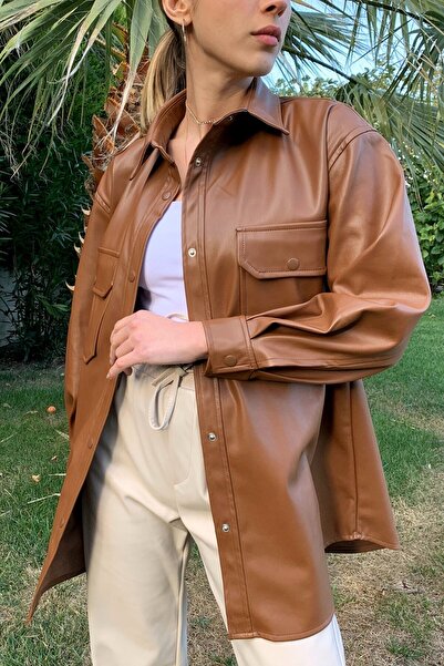 ELİSA Oversize kožená košile