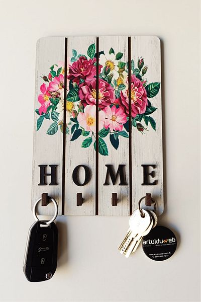 beedene Wooden Decorative Key Hanger - Keychain Table Key Holder