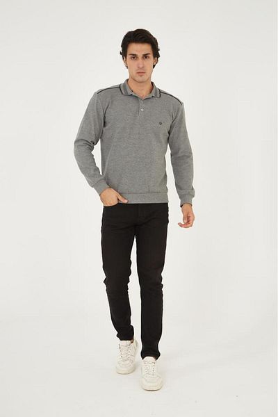 Rey Polo POLO COLLAR SHOULDER DETAIL SELANIC SWEATER (1260)