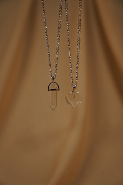 DOODLE Sevgililere Ve Arkadaşlara Kristal Kuvars Doğaltaş Kolye Seti