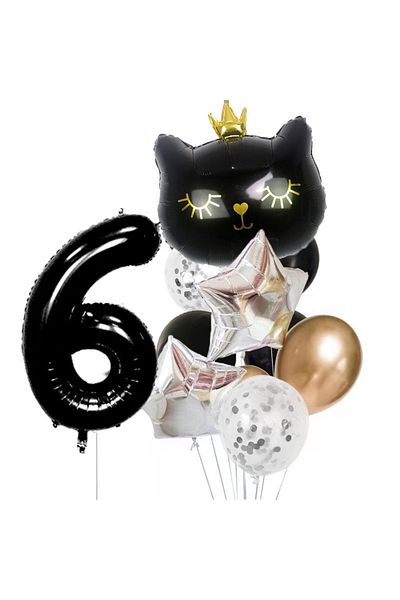 DÜVENCİ TİCARET BLACK CAT AGE BALLOON SET
