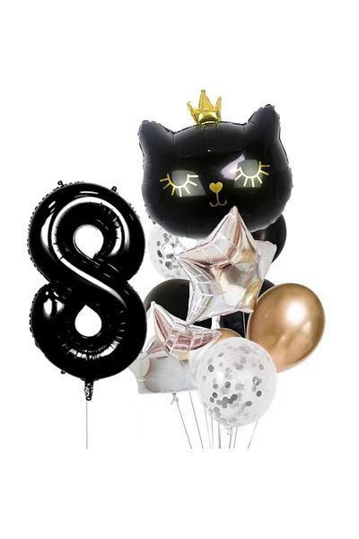 DÜVENCİ TİCARET BLACK CAT AGE BALLOON SET