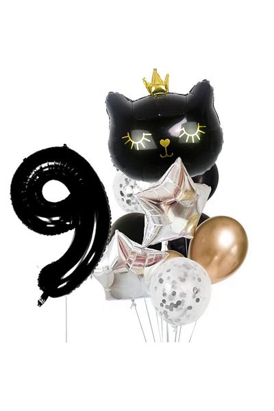 DÜVENCİ TİCARET BLACK CAT AGE BALLOON SET