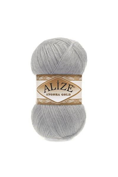 Alize Angora Gold 21 Γκρι Πλεκτό Σάλι Γιλέκο - Σχοινί