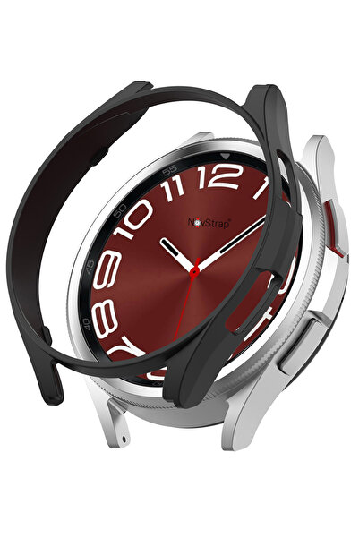 NovStrap Samsung Galaxy Watch 6 Classic 47mm ile Uyumlu Kılıf Camsız Kasa Kor...