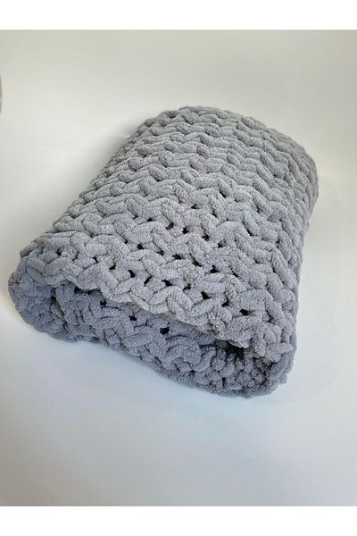 Alize Puffy Hand Knitted Baby Blanket