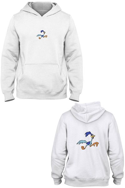 Pisa Art Road Runner μπροστινό πίσω εμπριμέ φούτερ με κουκούλα με τσέπη καγκουρό Bll3181