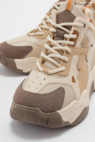 LuviShoes Γυναικείες αθλητικές μπότες LOWEL Μπεζ-Καφέ