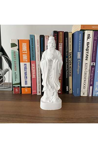 Root Made Konfüçyüs Büst Heykel Dekoratif Obje Ev Ofis Kitaplık Konsol Dekor