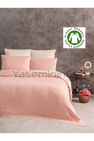 YASEMİNİNEVİ Κάλυμμα κρεβατιού King Size Powder Muslin / Σετ Pike με 2 μαξιλαροθήκες