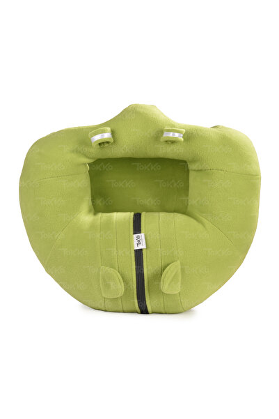 TOKKO Elyaf Dolgu Bebek Oturma Destek Minderi - Devrilmez Bebek Koltuğu - Büyük Bebek Oturağı Yeşil