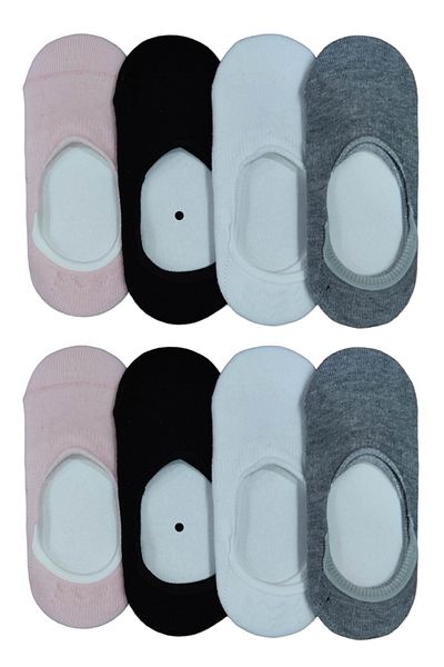 Leement socks Детски чорапи балерина, 8 чифта, безшевни, с невидима лента и пениран памук, с висококачествен силиконов пръст