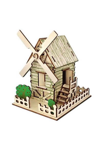 Hayal Sepeti Windmill Wooden Model Large Size Paintable Model