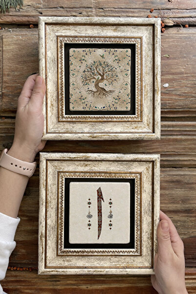 Oscar Stone Decor Tablou decorativ de perete din piatră înrămată 20x20cm Set ...