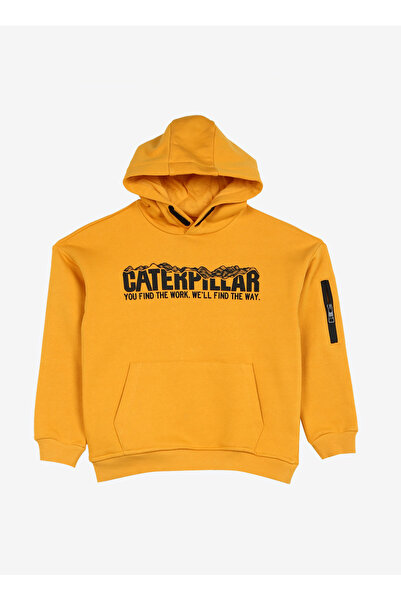 Caterpillar Baskılı Erkek Çocuk Hardal Sweatshırt C3WB-SWT35