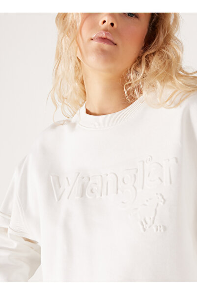 WRANGLER White Crew Neck Women's Sweatshirt - W6Y2Iqw02