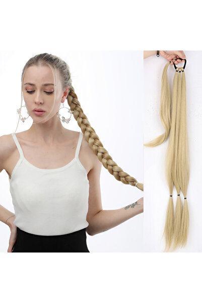 Suzan Peruk Păr tip coadă de cal, extra lung, cu împletitură elastică