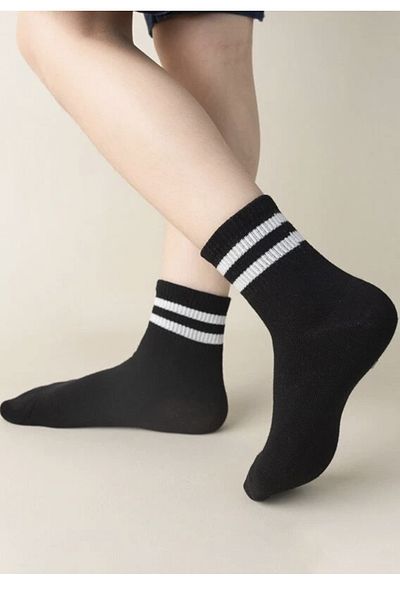 Socks Stores جوارب رجالية جوارب طويلة جوارب نسائية بيضاء منقوشة 6 قطع