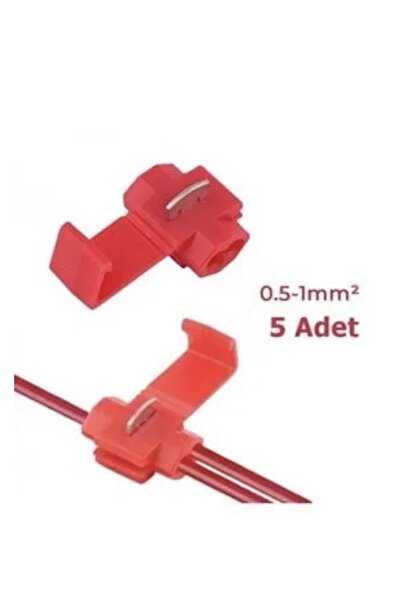 maasco Hızlı Kablo Ekleme Parçası 5 Adet kirmizi renk (0,5-1,5 mm Kablo İçin)