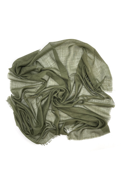 nazipek Flamlı Pamuklu Asker Yeşili Yazma Eşarp 100x100 Cm