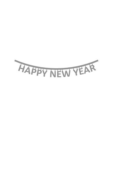 Feymoons Happy New Year Happy Birthday Felt Lettering 90 CM Light Gray DEPAKECE1002