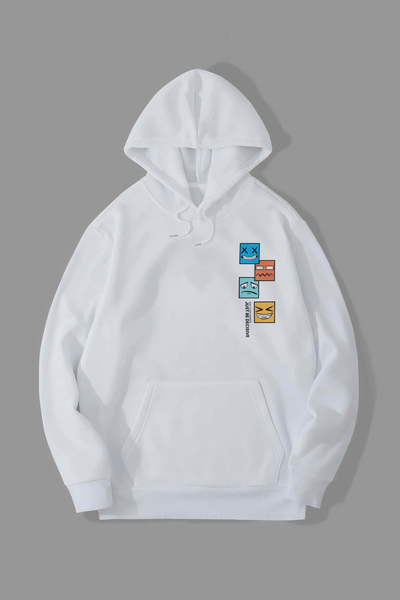 Jooy Company Hanorac alb cu glugă cu design Just Be Decisive